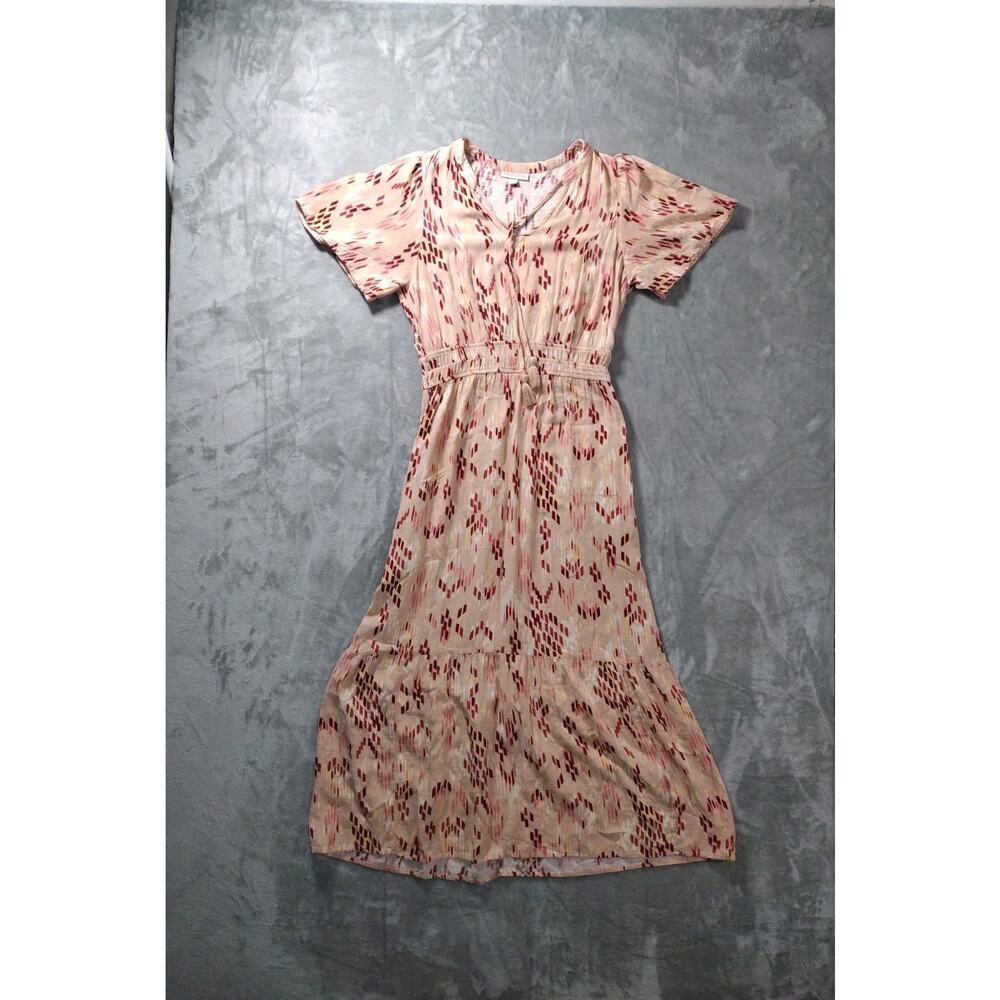 Knox Rose Maxi Dress Womens S Geometric Pink Red Peach Sundress Boho Cottagecore - Picture 1 of 10